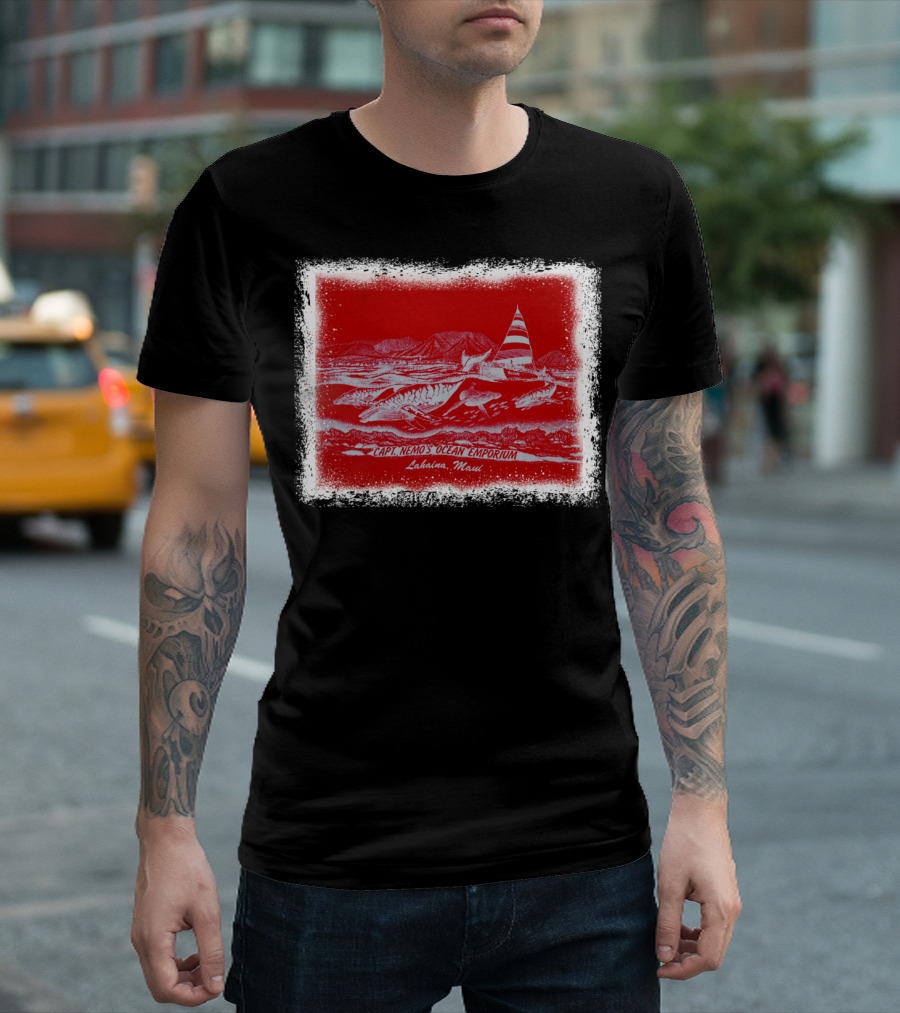 Captain Nemo's Ocean Emporium Lahaina Maui Nautical Adventure Scene T-Shirt
