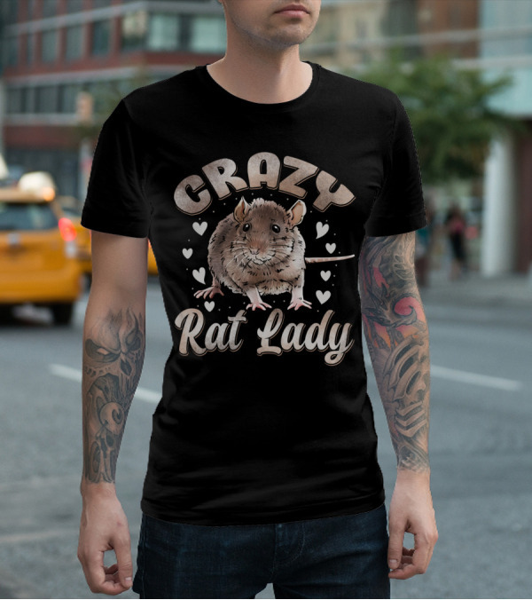 Crazy Rat Lady Heart Rat Mom Mouse Hearts T-Shirt