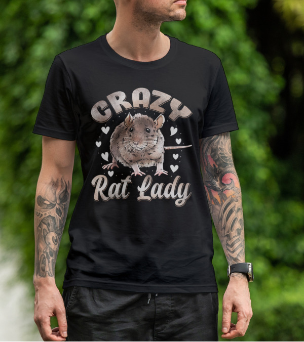 Crazy Rat Lady Heart Rat Mom Mouse Hearts T-Shirt