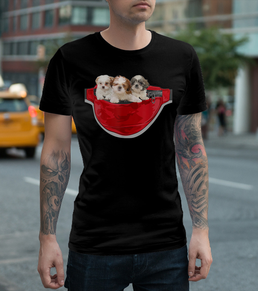 Funny Shih Tzu Dog Pocket Waist Pack Lover T-Shirt