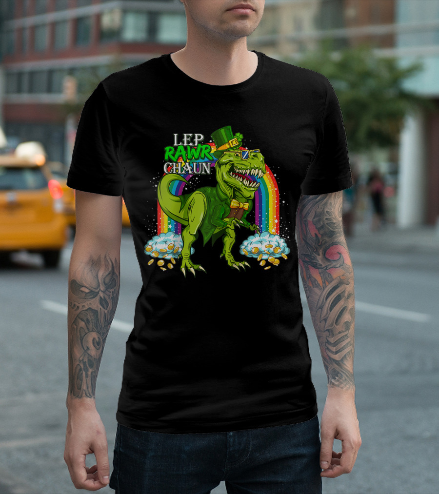 LEP RAWR CHAUN T-Rex Rainbow Coins T-Shirt