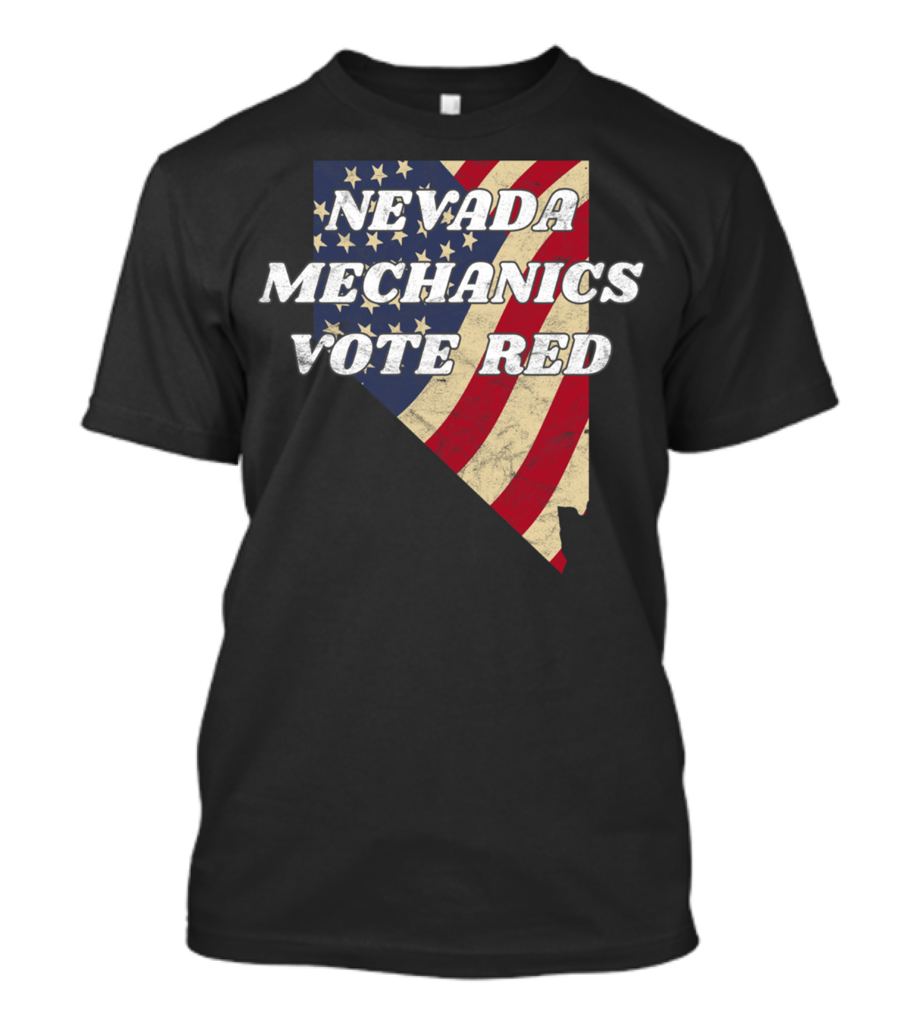 Nevada Mechanics Vote Red American Flag Shape T-Shirt