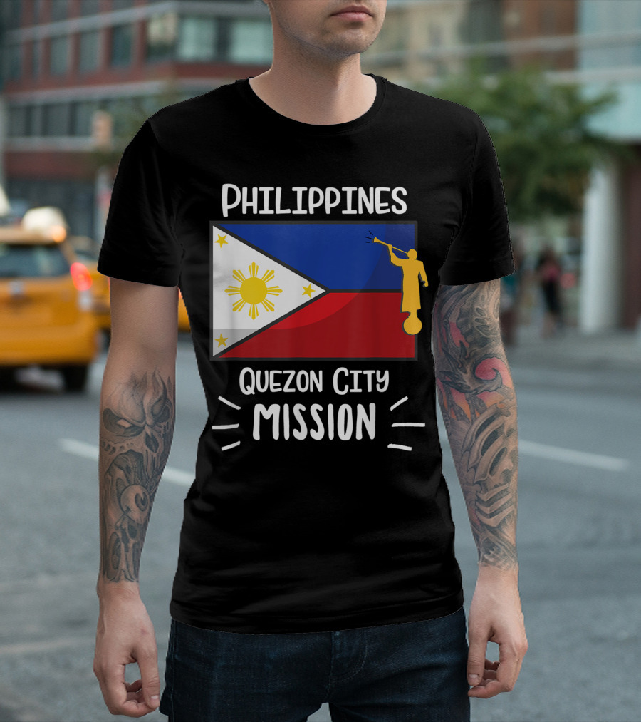 Philippines Quezon City Mission LDS Mormon Flag T-Shirt