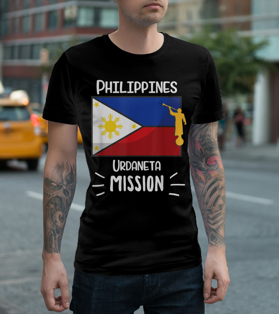 Philippines Urdaneta Mission Mormon LDS Flag and Moroni T-Shirt