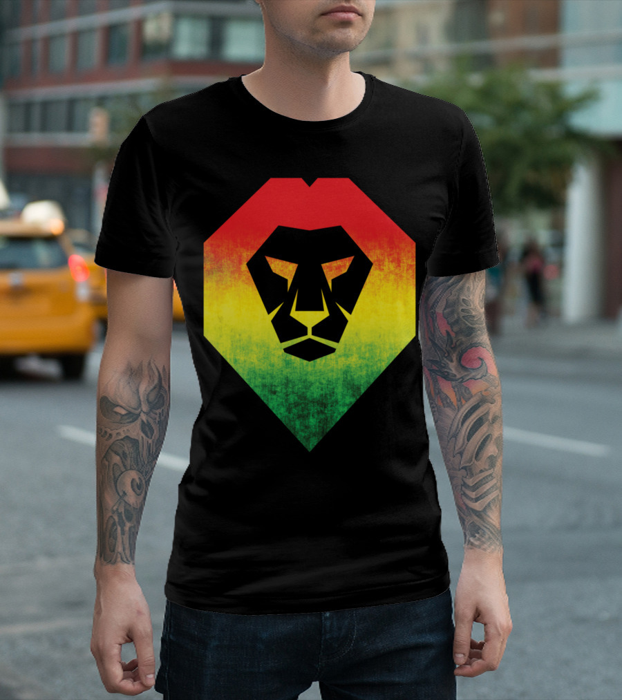 Rasta Flag Jamaican Reggae Lion Bold and Proud T-Shirt