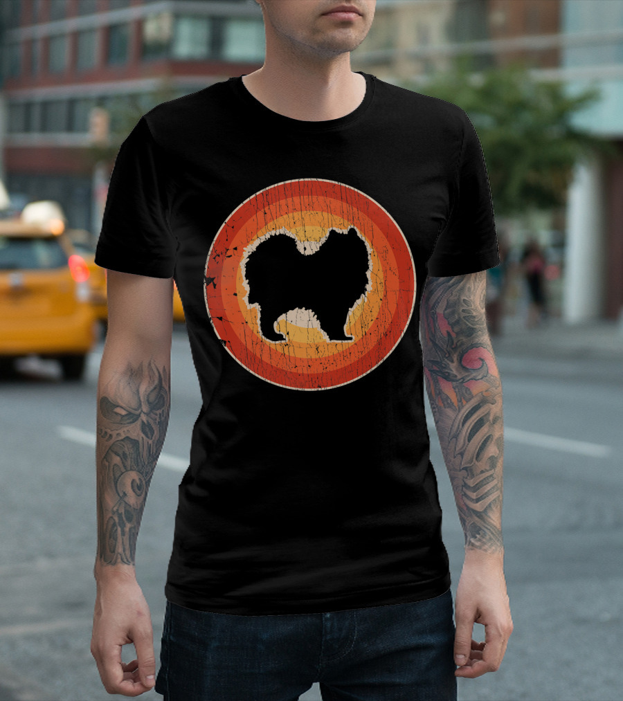 Samoyed Vintage Style 60s 70s Retro Circle T-Shirt