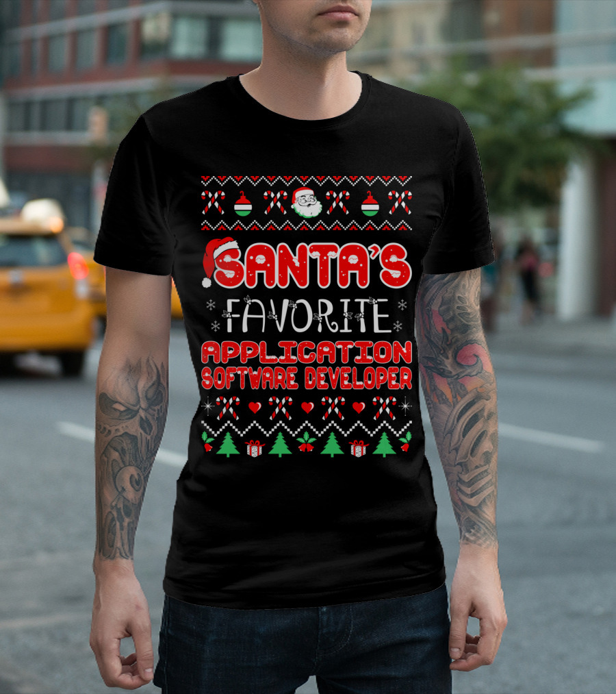 Santa's Favorite Application Software Developer Christmas Festive T-Shirt