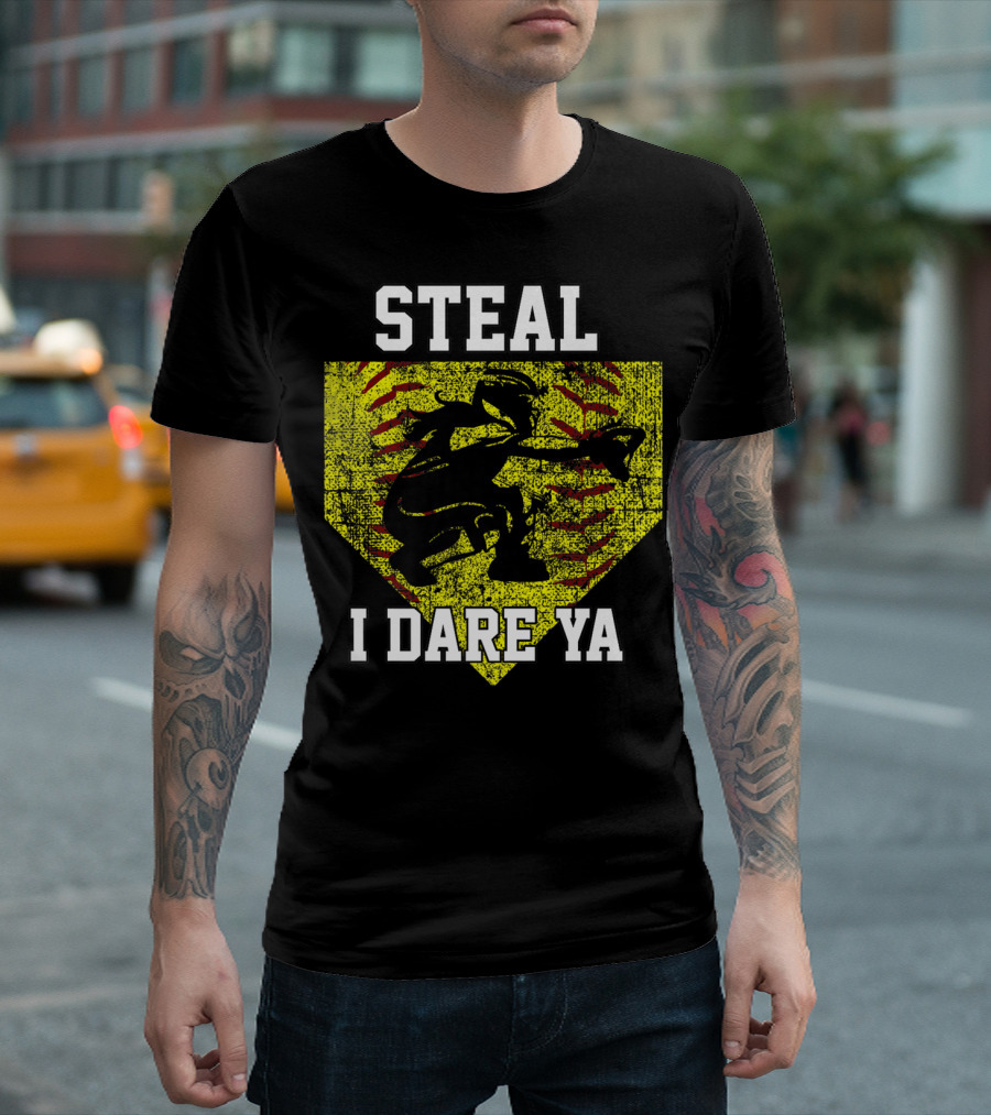 Steal I Dare Ya Softball Catcher Player T-Shirt