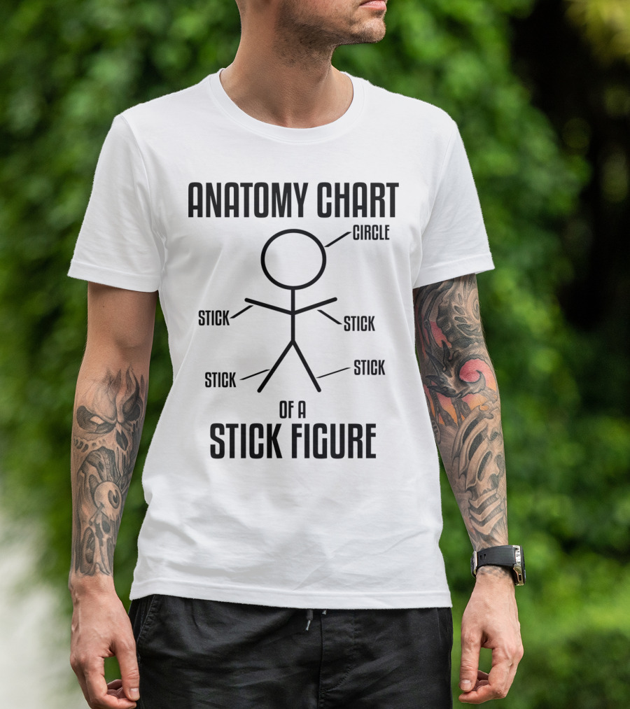 ANATOMY CHART OF A STICK FIGURE CIRCLE STICK T-Shirt