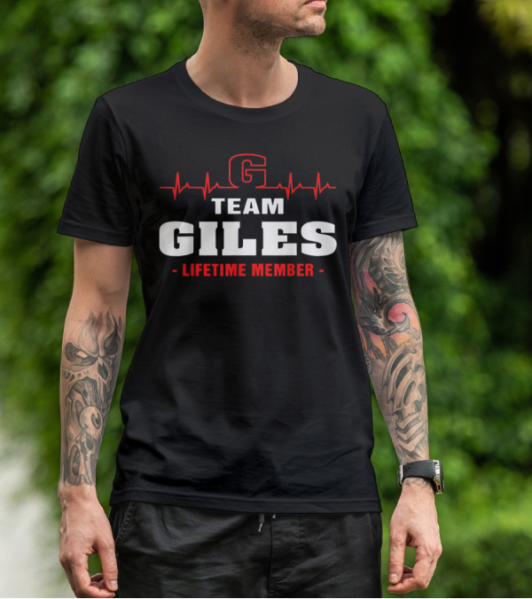 Team Giles Lifetime Member G Logo Heartbeat T-Shirt