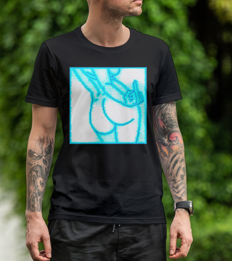 The Finger Middle Gesture Neon Outline T-Shirt