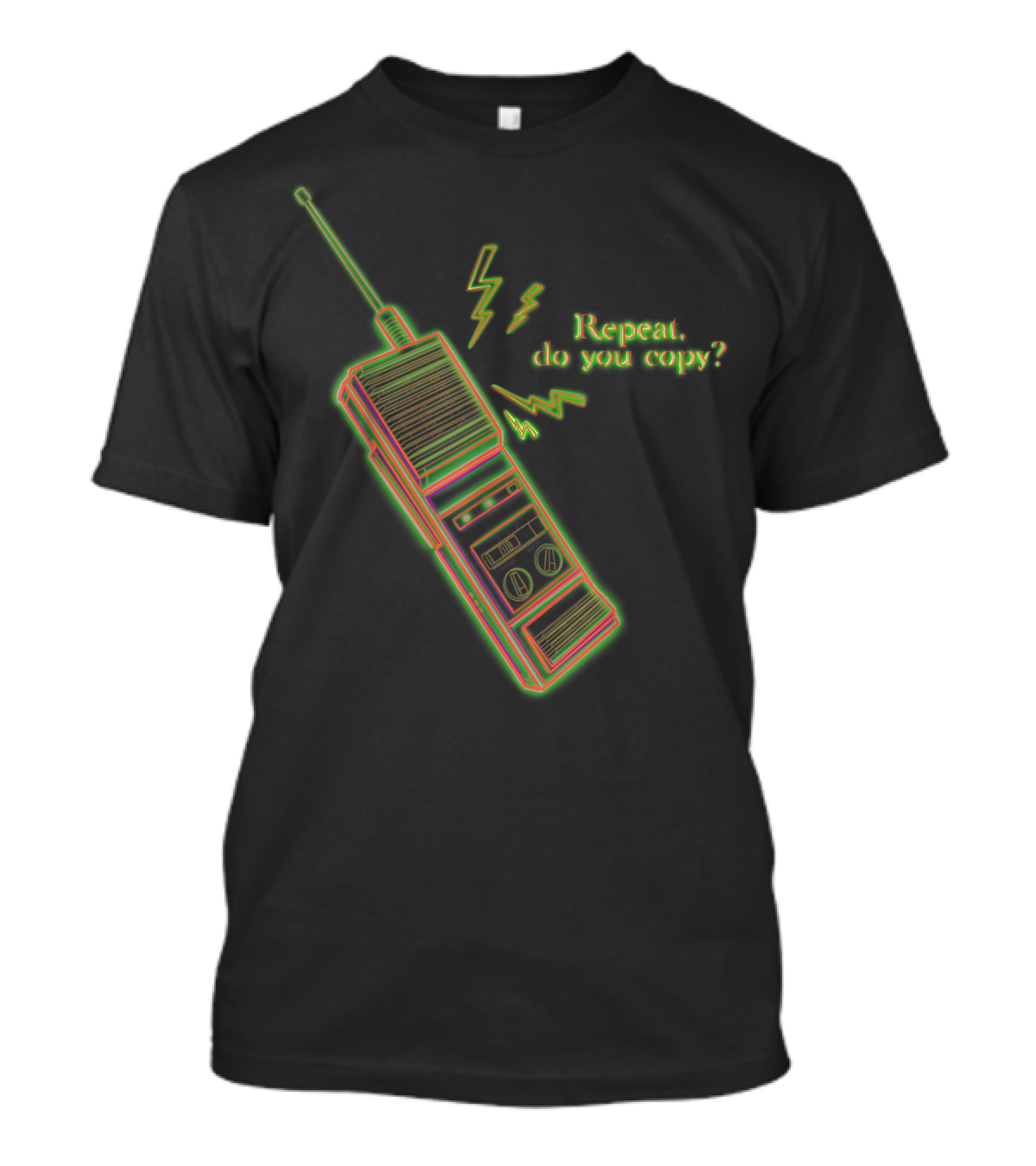Vintage 80s Stranger Walkie Talkie Repeat Do You Copy T-Shirt
