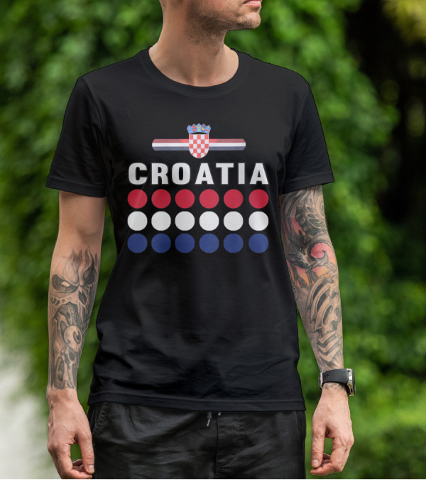 Croatia National Pride Croatian Flag Colors Checkerboard Crest T-Shirt