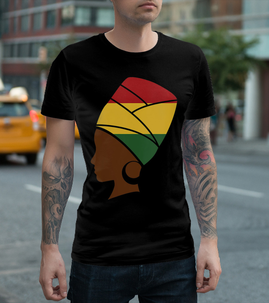 Proud Jamaica Reggae Woman with Rasta Colors T-Shirt