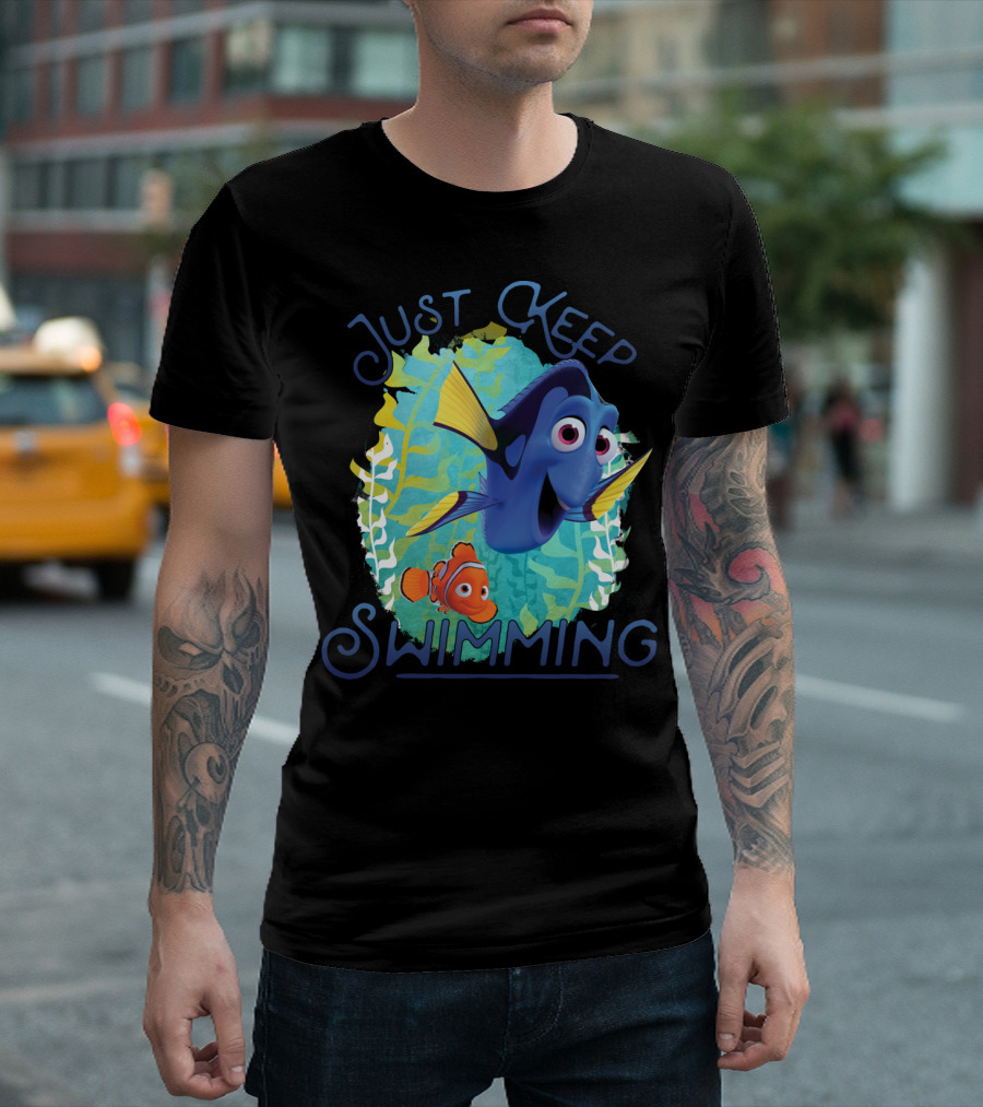 Disney Pixar Finding Dory Just Keep Swimming Dory And Nemo Ocean Adventure T-Shirt