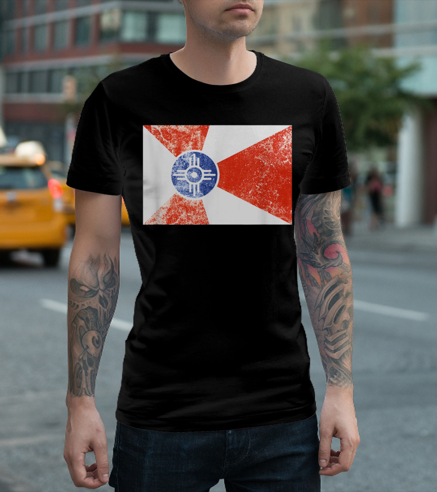 Distressed Vintage Wichita Flag T-Shirt