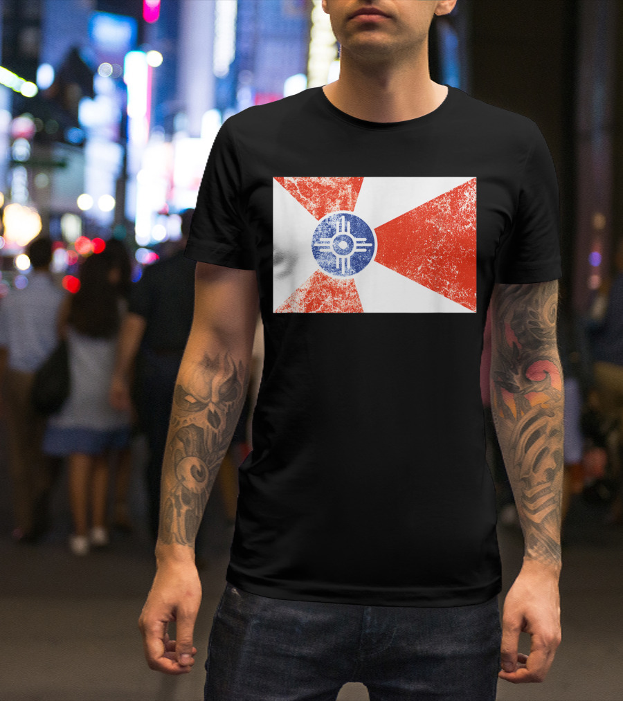 Distressed Vintage Wichita Flag T-Shirt