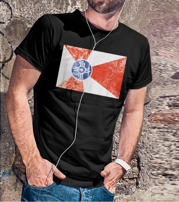 Distressed Vintage Wichita Flag T-Shirt