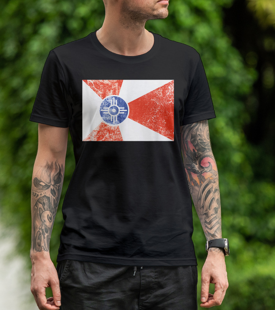 Distressed Vintage Wichita Flag T-Shirt