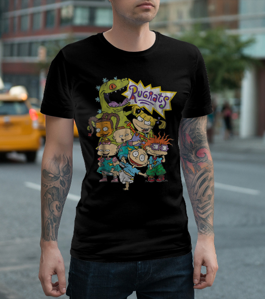 Nickelodeon Rugrats Happy Character Party Group Featuring Reptar and Animated Cast T-Shirt