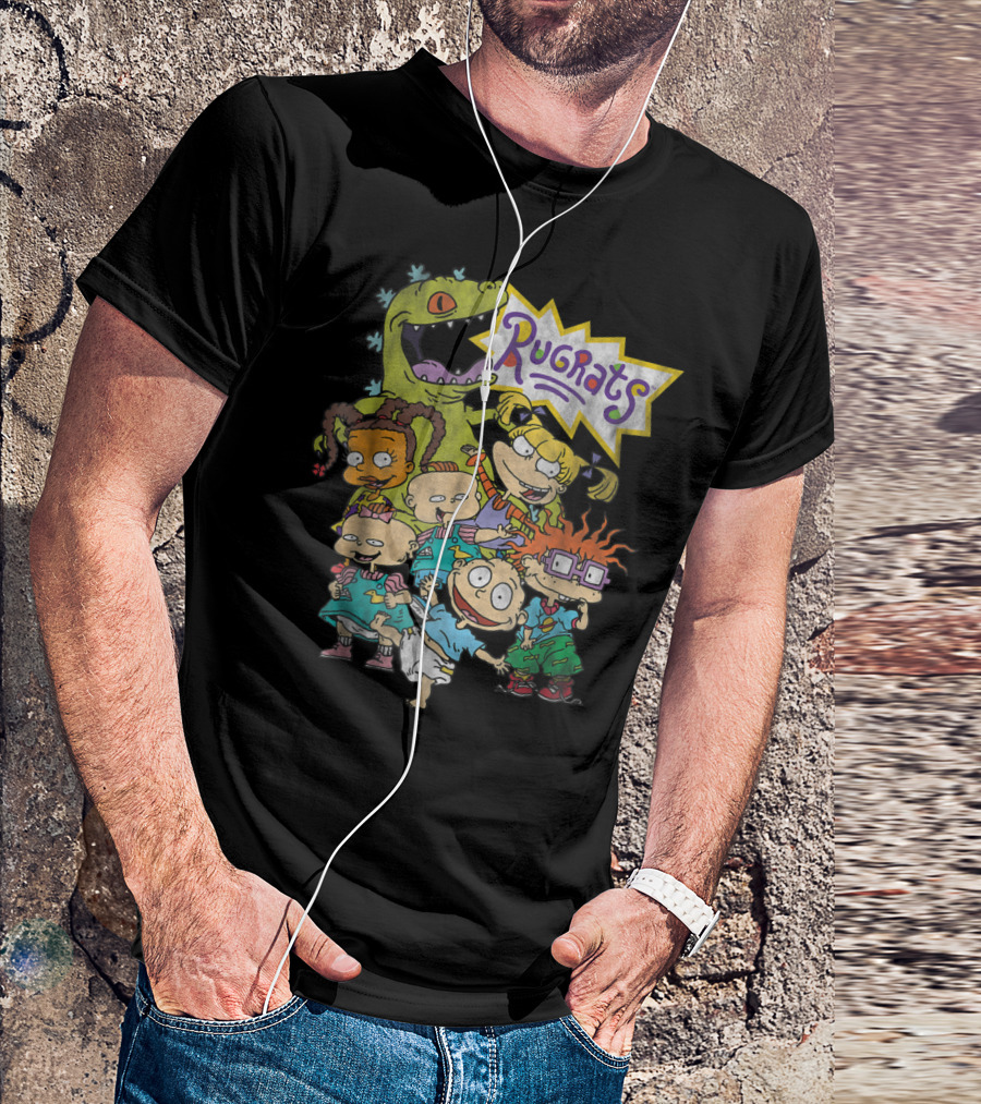Nickelodeon Rugrats Happy Character Party Group Featuring Reptar And Animated Cast T-Shirt