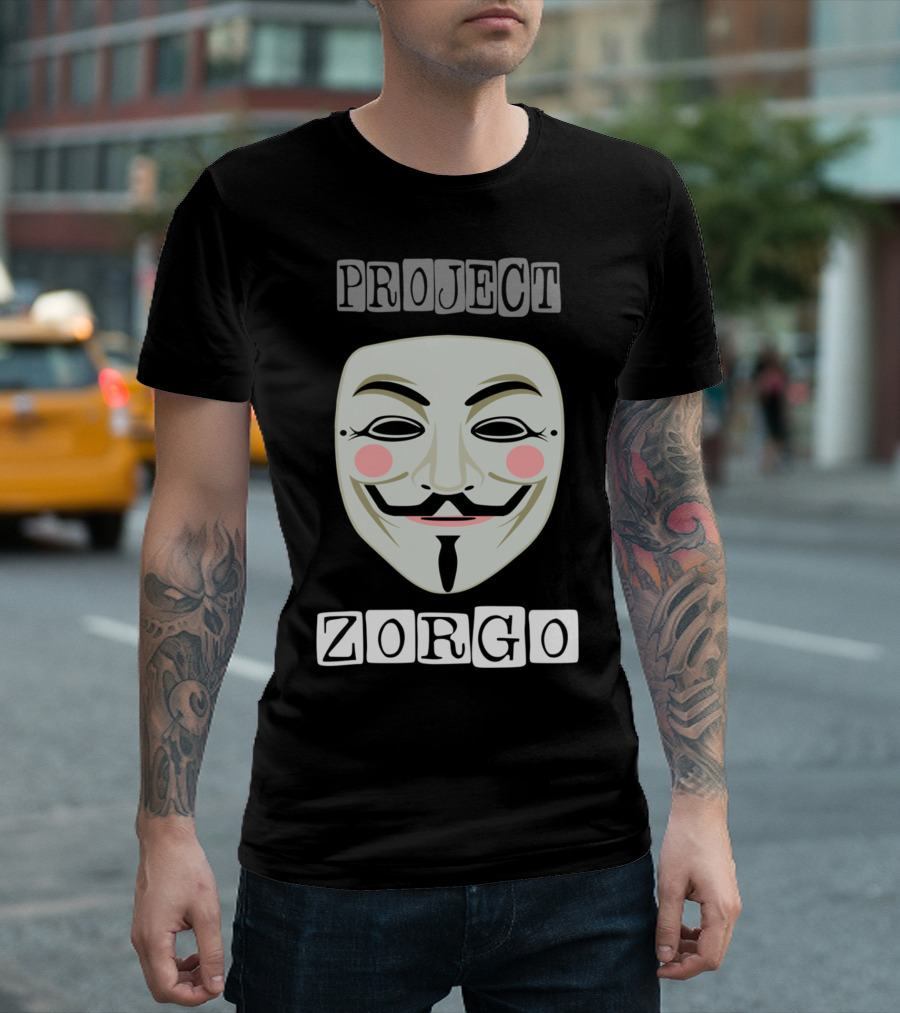 Project Zorgo Anonymous Hacker Mask Guy Fawkes T-Shirt