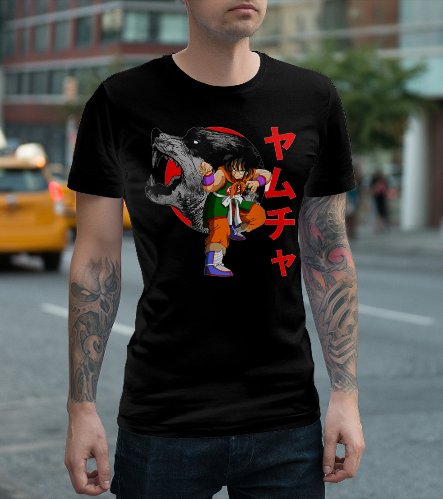 Yamcha Wolf Fang Fist Martial Arts Dragon Ball Z Japan Kanji T-Shirt