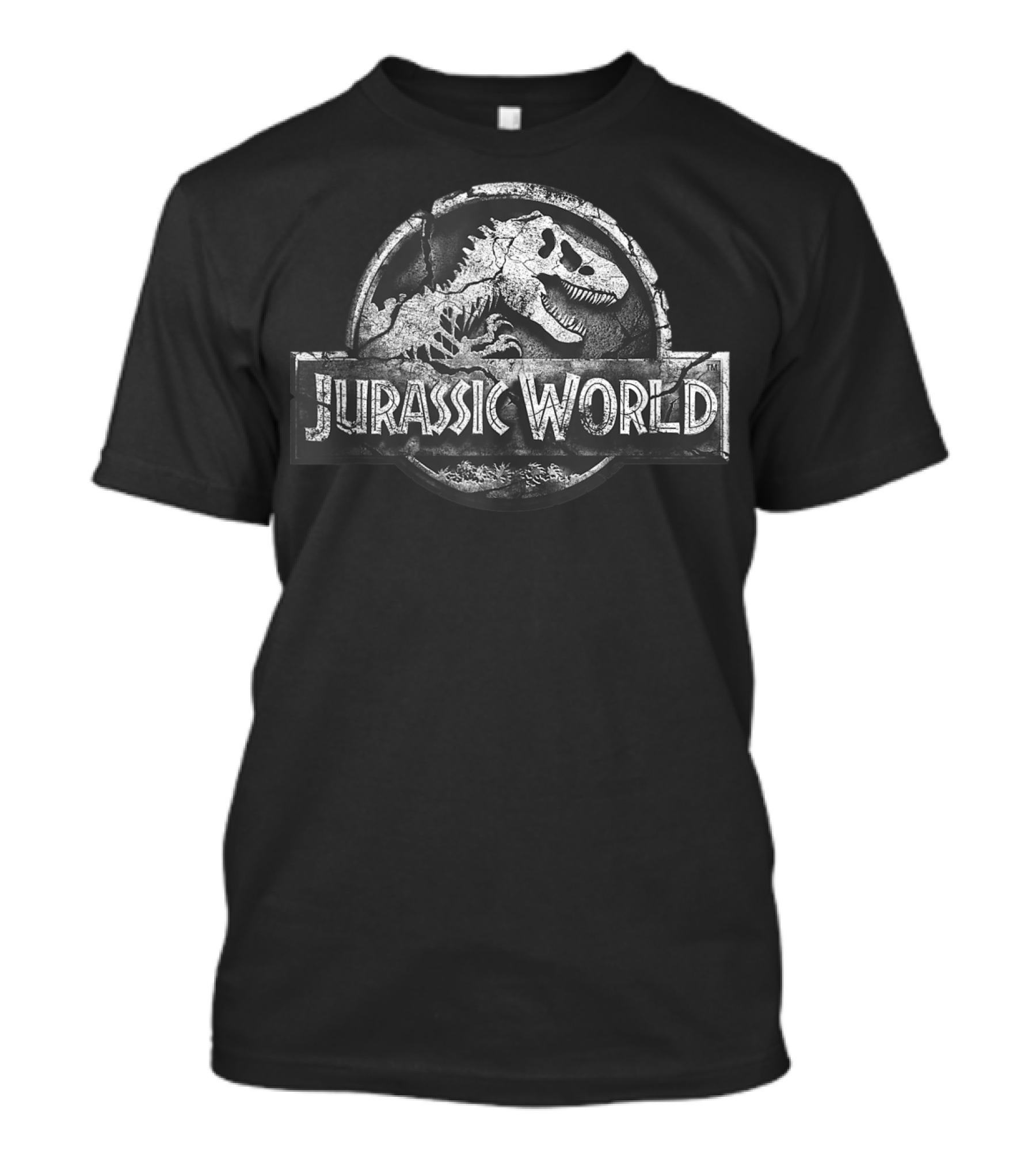Jurassic World Stone Cracked Logo Dinosaur Fossil T-Shirt