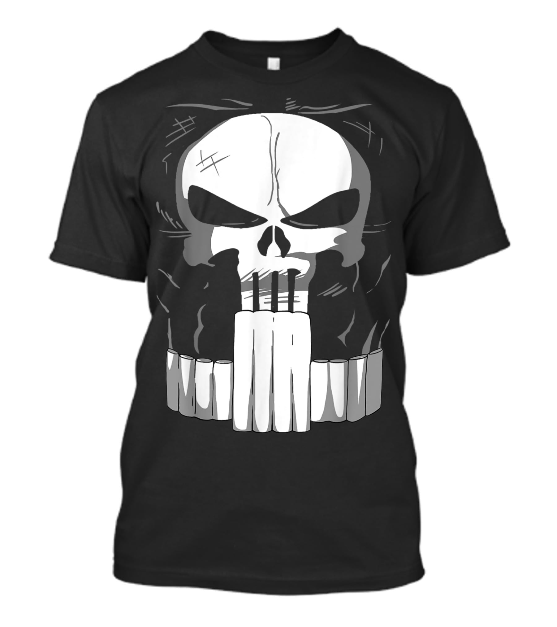 Marvel Punisher Skull With Bullet Teeth T-Shirt