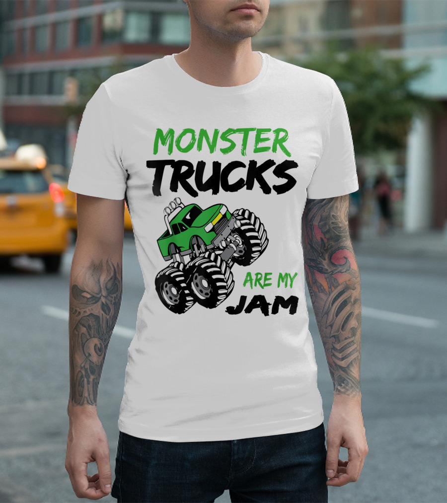 Monster Trucks Are My Jam Classic Green Racing Adventure T-Shirt