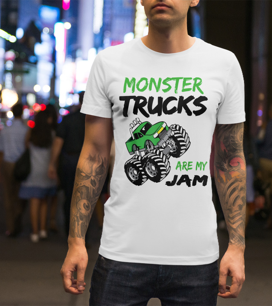 Monster Trucks Are My Jam Classic Green Racing Adventure T-Shirt