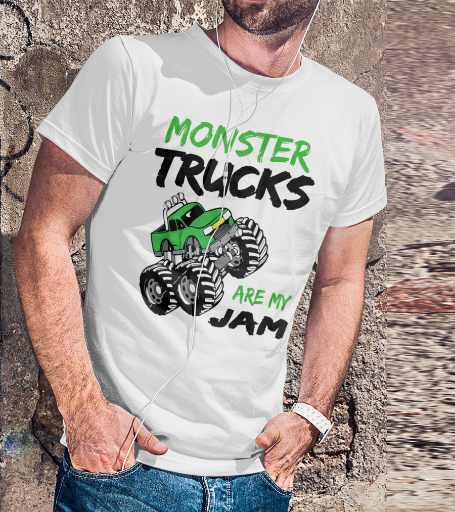 Monster Trucks Are My Jam Classic Green Racing Adventure T-Shirt