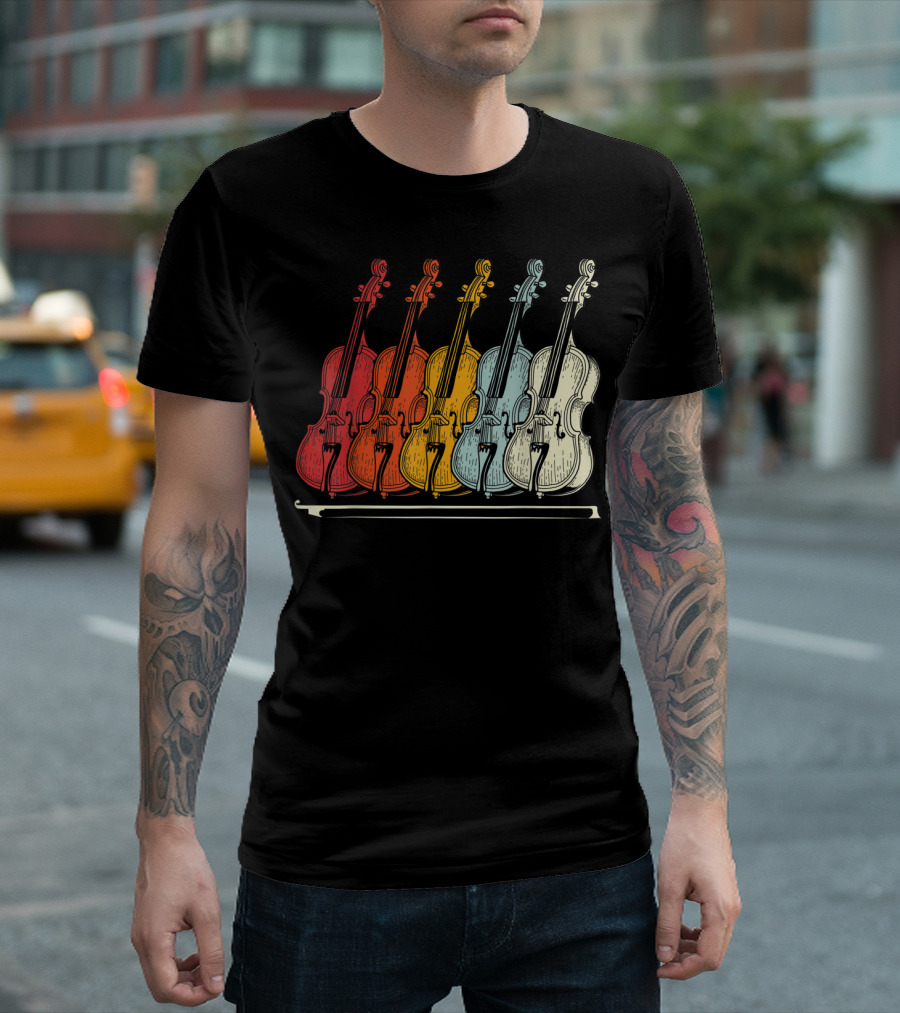 Classic Cello Rainbow Musical Instrument T-Shirt