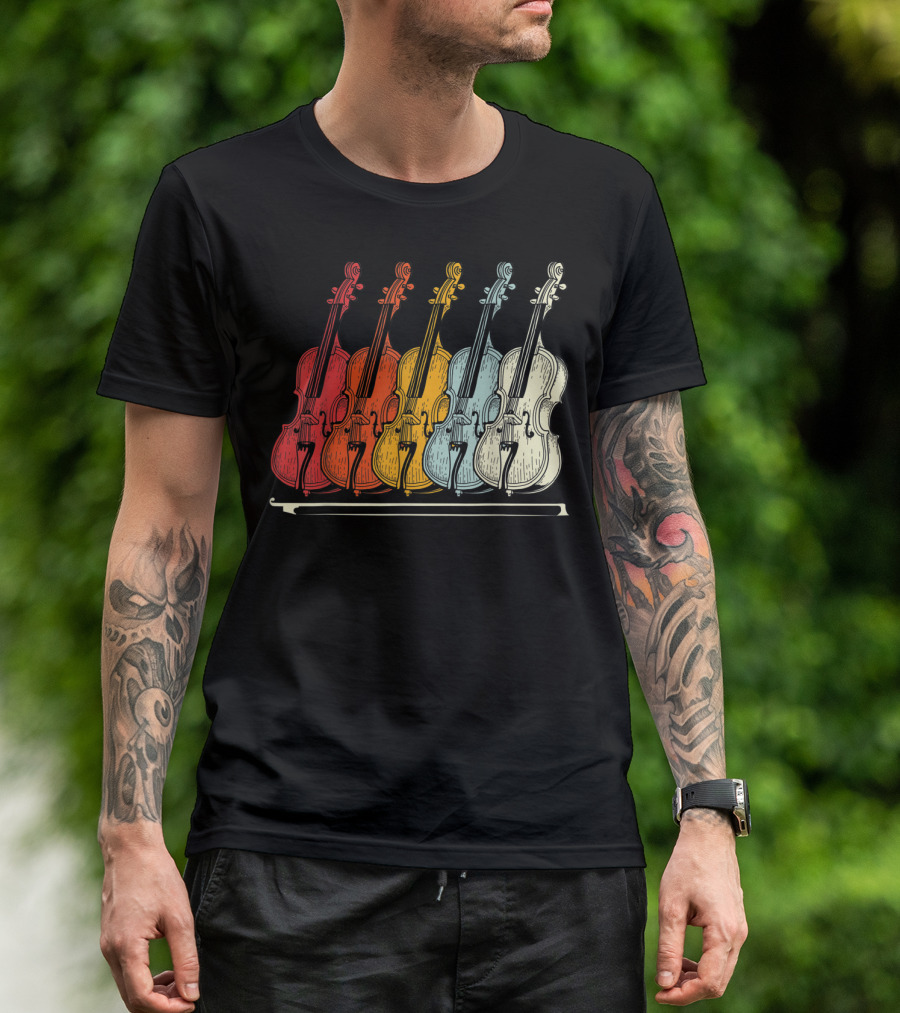 Classic Cello Rainbow Musical Instrument T-Shirt