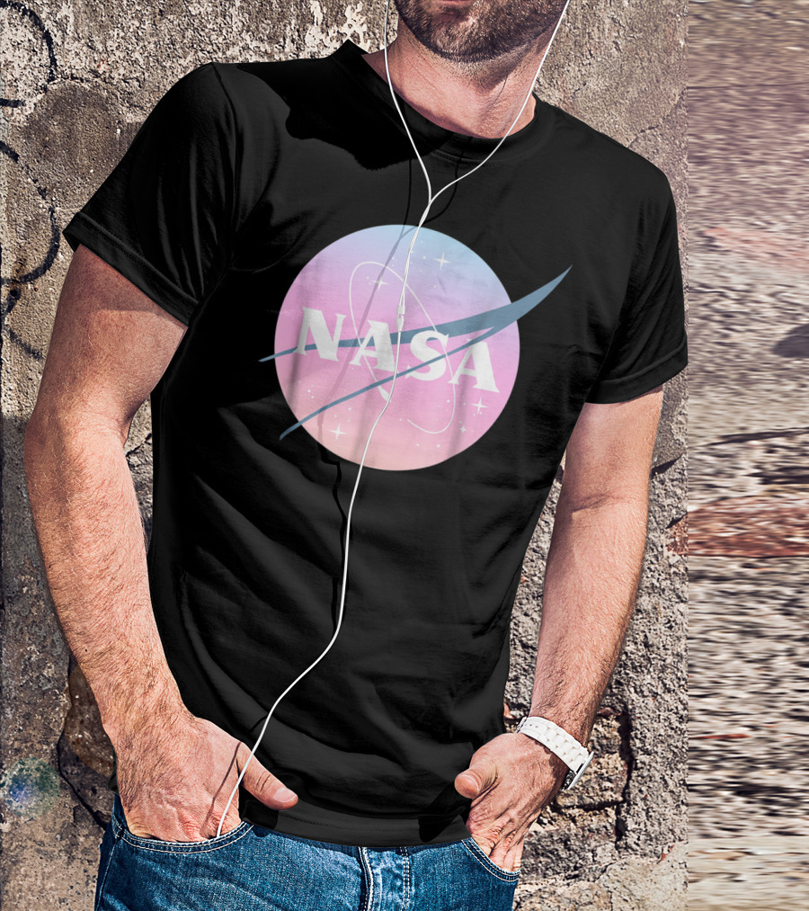 NASA Logo Pastel Rainbow Circle T-Shirt