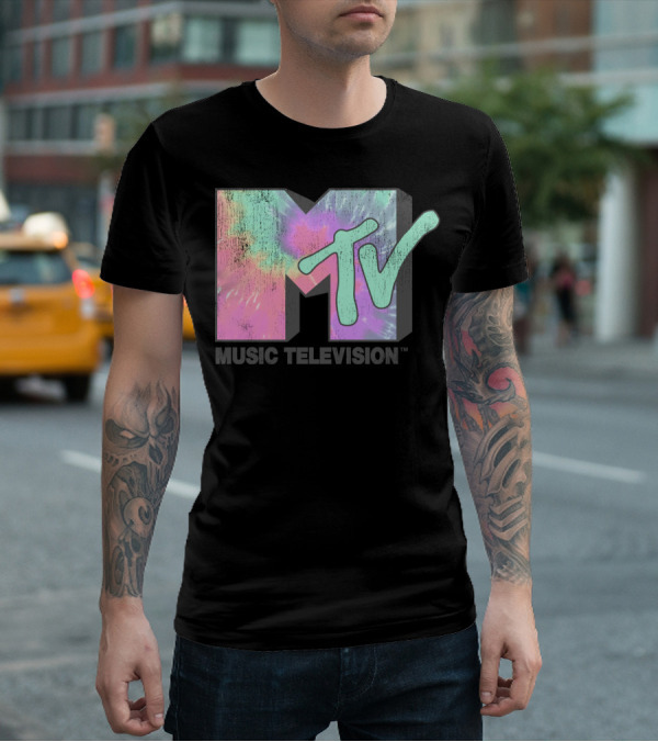 MTV Music Television Neon Tie Dye T-Shirt