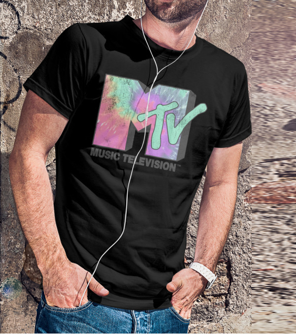 MTV Music Television Neon Tie Dye T-Shirt