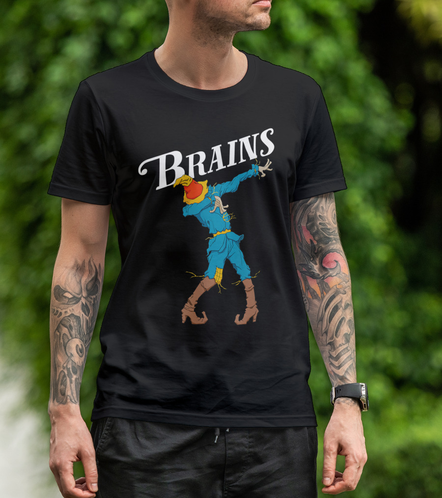 Brains Dabbing Scarecrow Oz Wizard T-Shirt