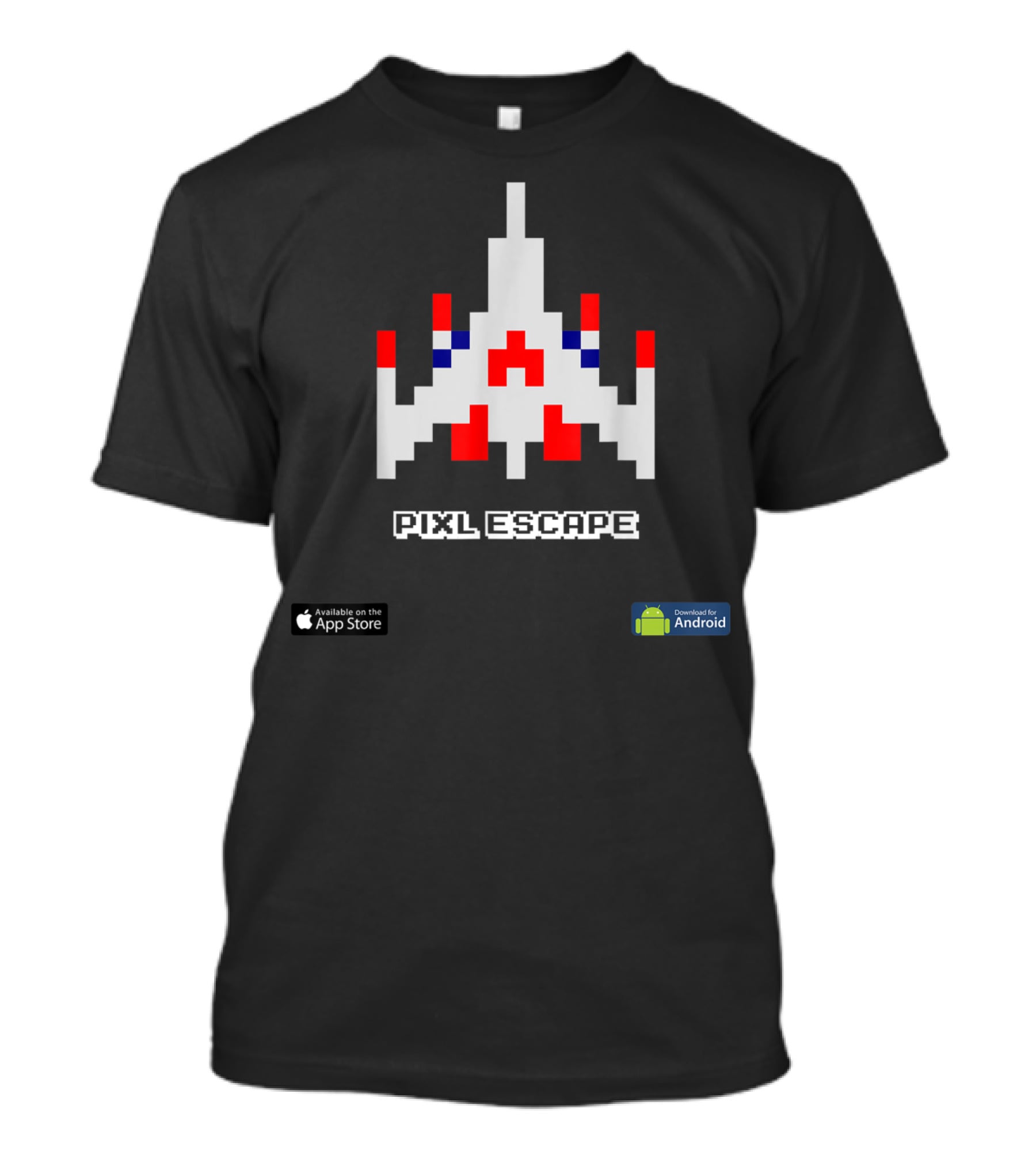 Pixl Escape Galaga Spaceship App Store Android Classic Retro Game T-Shirt