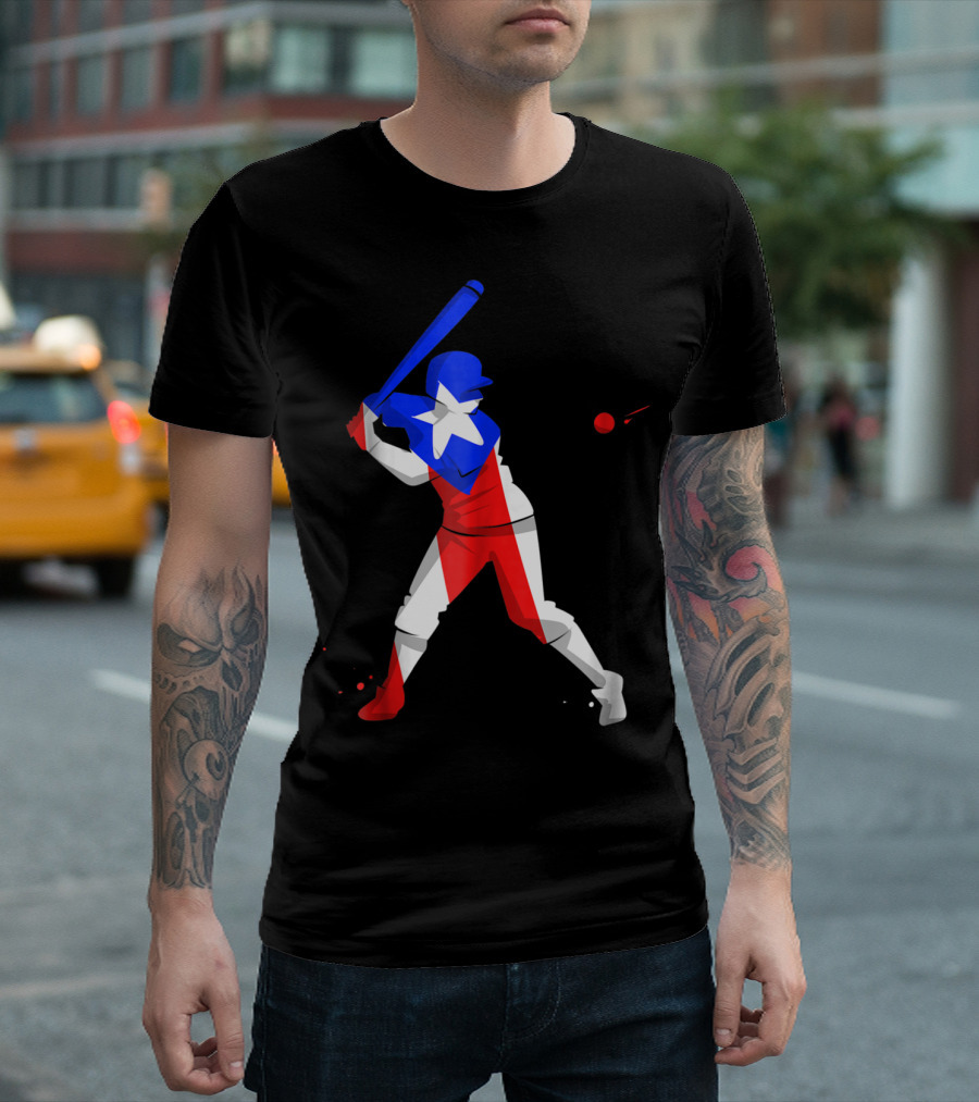 Puerto Rico Baseball Puerto Rican Flag Batter Nuyori T-Shirt