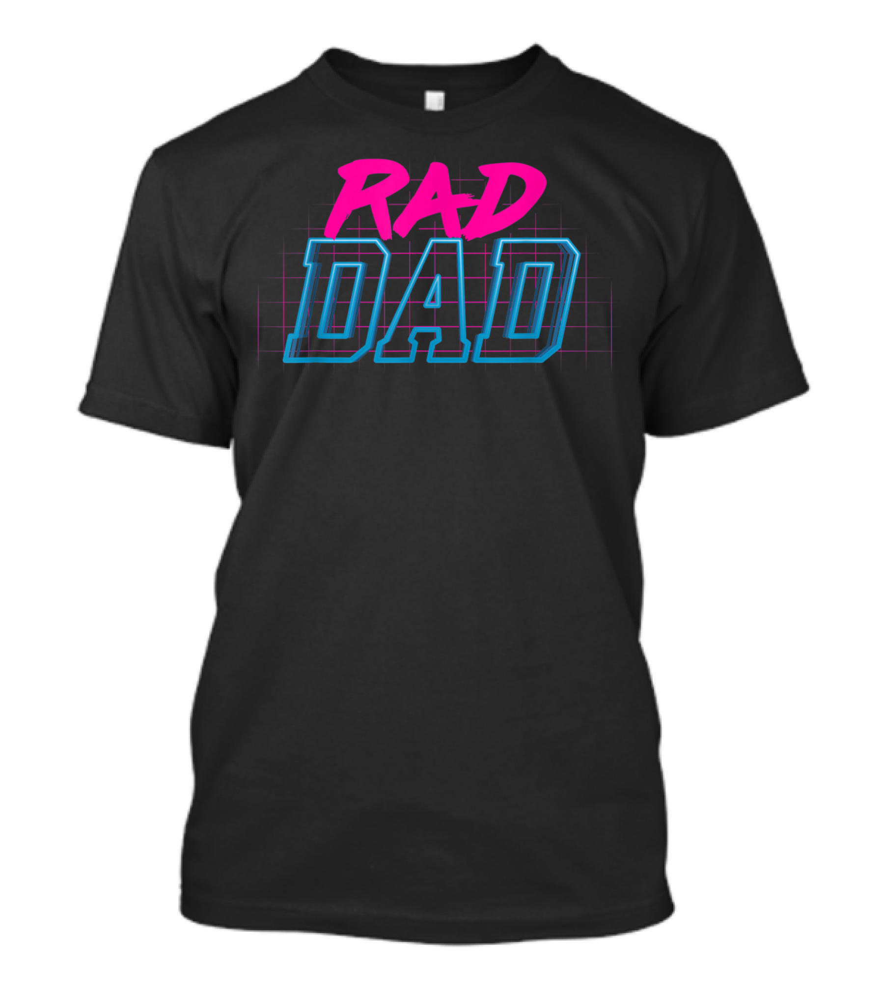 RAD DAD Classic 1980S Retro Style Neon Text T-Shirt