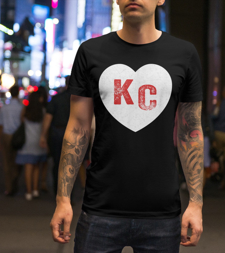 Vintage Red KC Heart Kansas City Love T-Shirt
