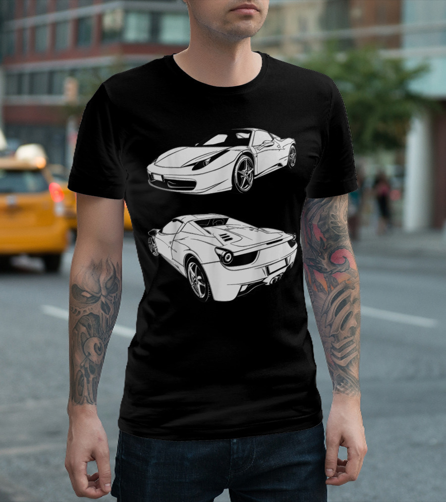 Italian Classic Car Super Cars Ferrari Street Drag T-Shirt