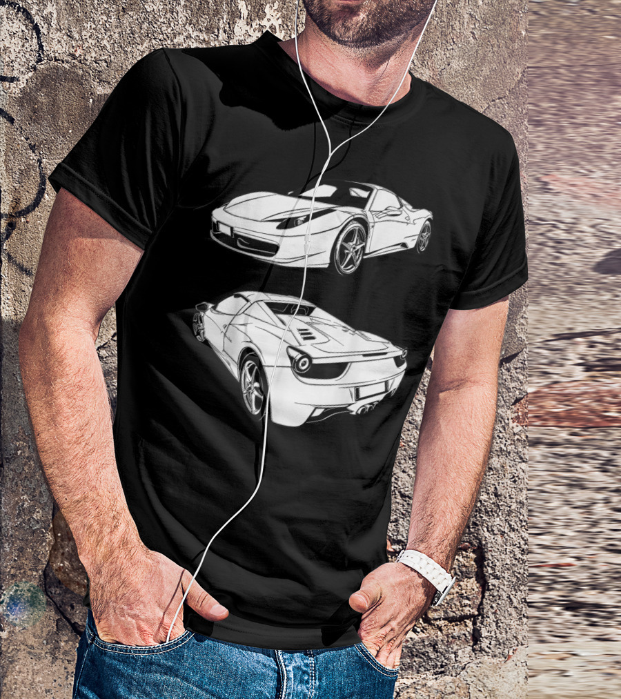 Italian Classic Car Super Cars Ferrari Street Drag T-Shirt