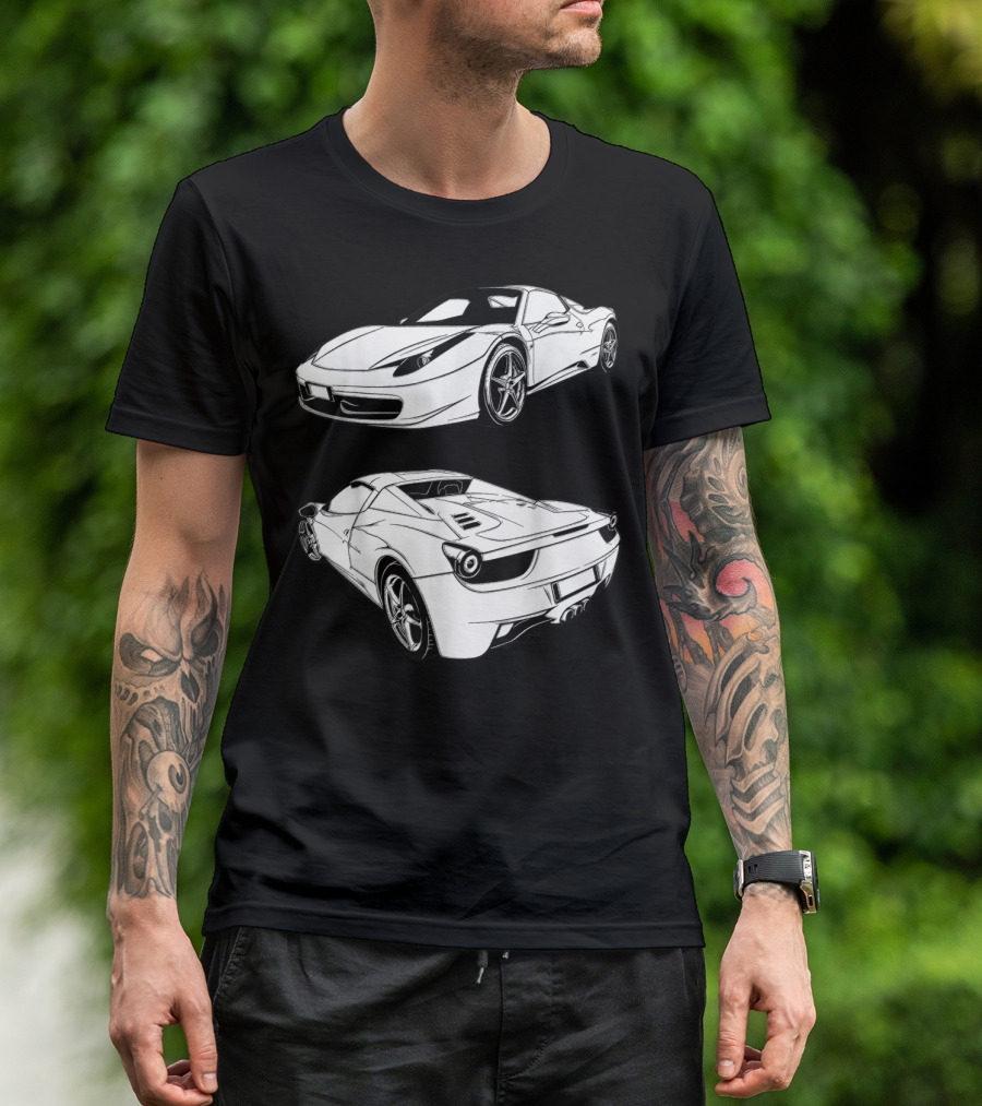 Italian Classic Car Super Cars Ferrari Street Drag T-Shirt