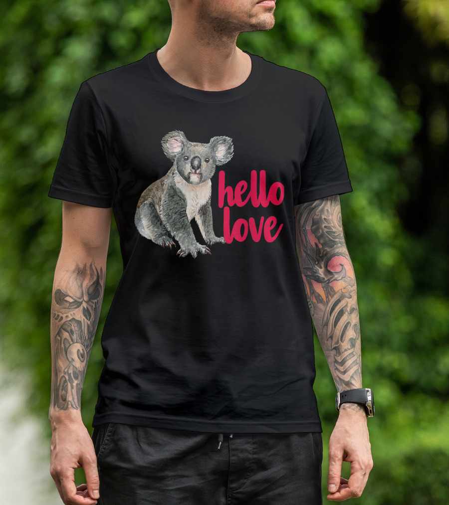 Hello Love Koala Bear For Animal Lover T-Shirt