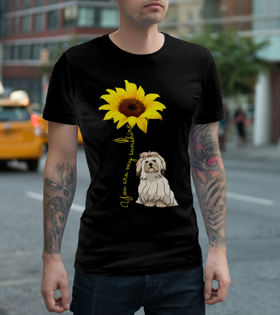Lhasa Apso Mom You Are My Sunshine Sunflower T-Shirt