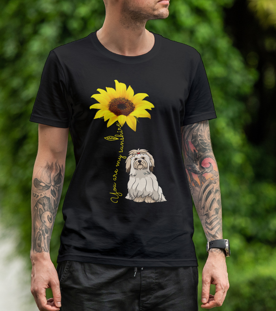 Lhasa Apso Mom You Are My Sunshine Sunflower T-Shirt