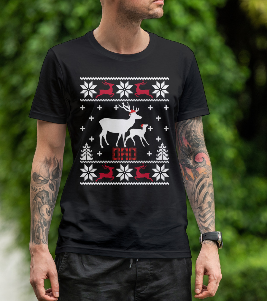 Dad Deer Santa Christmas T-Shirt