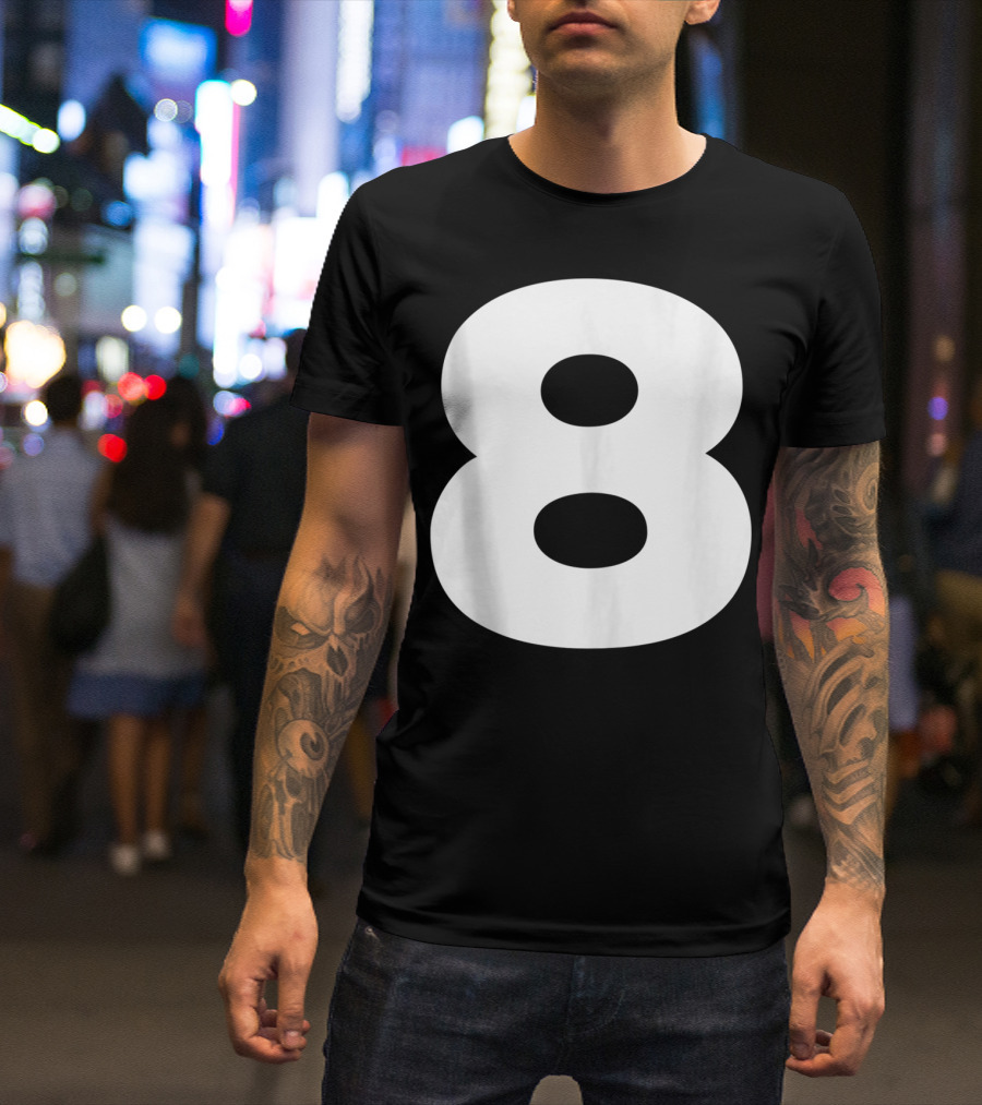 Number 8 Jersey Style Sport Team Fan Group T-Shirt